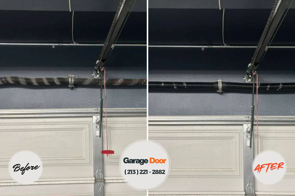 Before and after: garage door repair Glendale Historic District Glendale